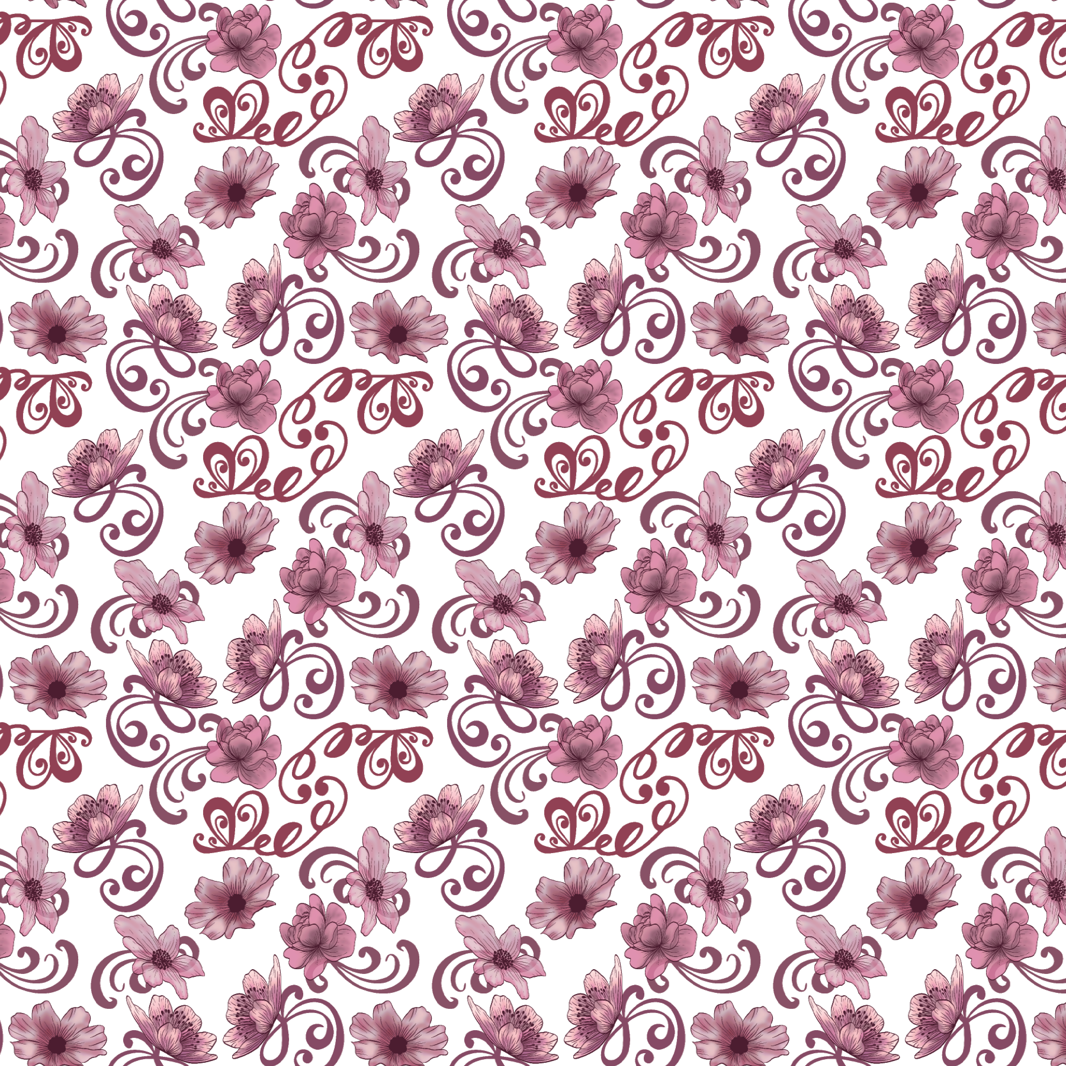 Mauve Floral Script Pattern Acrylic Sheets - CMB Pattern Acrylic